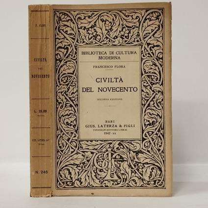 Civiltà del novecento - Francesco Flora - copertina
