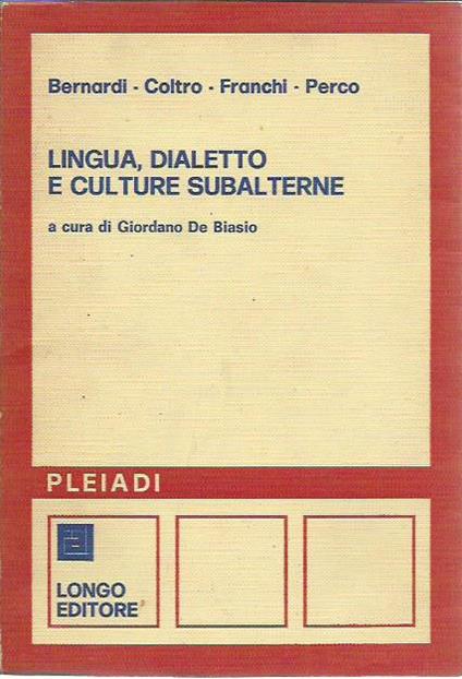 Lingua, dialetto e culture subalterne - copertina