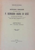Beatificazione e canonizzazione del servo di Dio P. Bernardo Maria di Gesù, sacerdote professo della Congregazione dei Chierici Scalzi della SS.ma Croce e passione di N. S. G. C. - Articoli per i processi ordinari