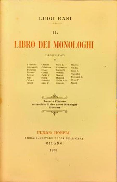 Il libro dei monologhi - Luigi Rasi - copertina