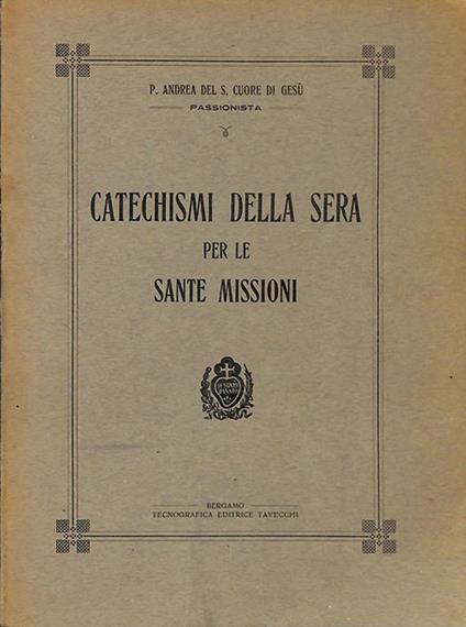 Catechismi della sera per le sante missioni - copertina