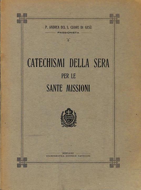 Catechismi della sera per le sante missioni - copertina