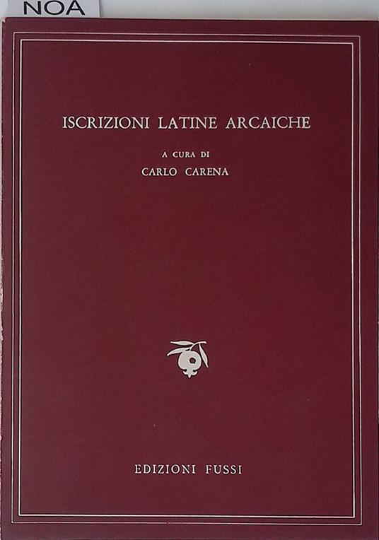 Iscrizioni latine arcaiche - copertina