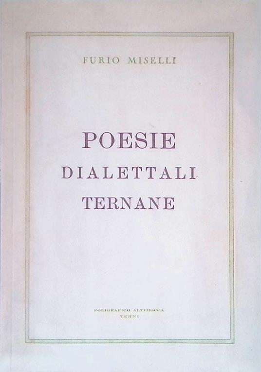 Poesie dialettali ternane - copertina