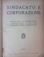 Sindacato e corporazione. Bollettino d'informazioni corporative a cura del ministero delle corporazioni. Volume LXV, gennaio-giugno 1936
