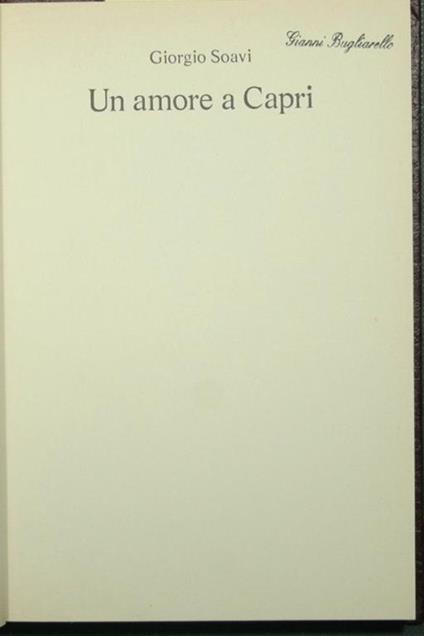 Un amore a Capri - Giorgio Soavi - copertina