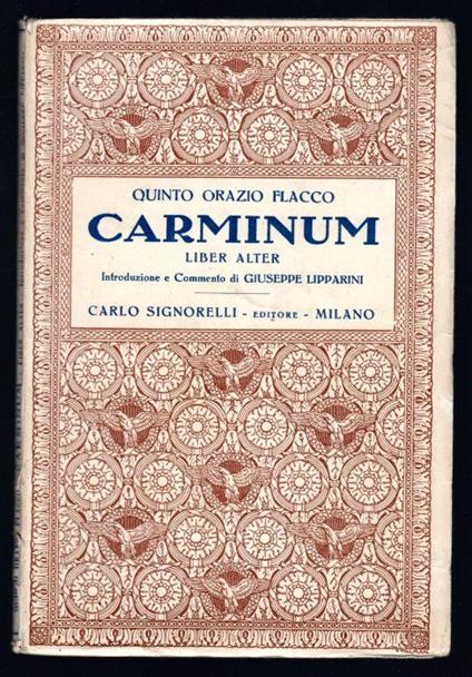 Carminum. Liber Alter - Quinto Orazio Flacco - copertina
