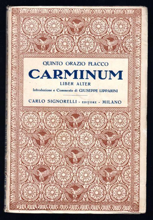 Carminum. Liber Alter - Quinto Orazio Flacco - copertina