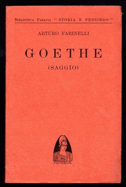 Goethe (saggio) - Arturo Farinelli - copertina