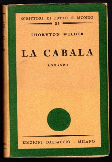 La Cabala - Thornton Wilder - copertina