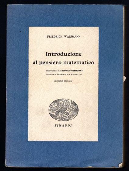 Introduzione al pensiero matematico - Friedrich Waismann - copertina