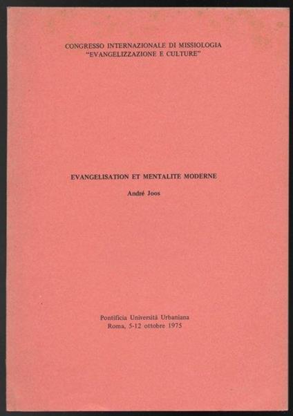 Evangelisation et mentalite moderne - André Joos - copertina