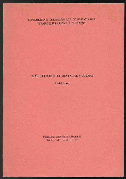 Evangelisation et mentalite moderne - André Joos - copertina