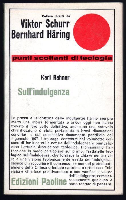 L' indulgenza - Karl Rahner - copertina