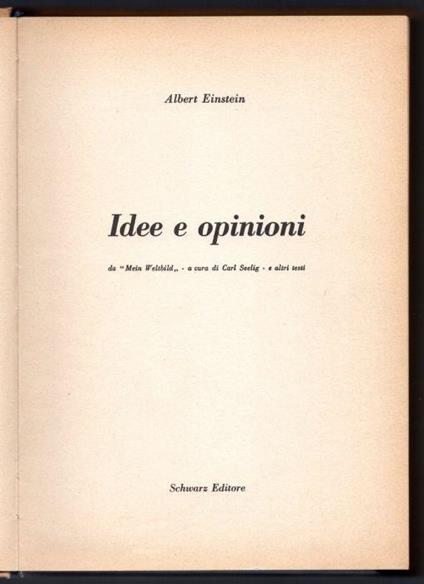 Idee e opinioni - Albert Einstein - copertina