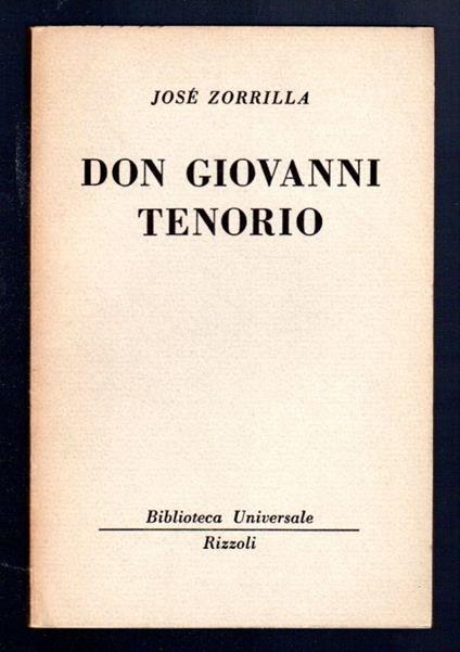 Don Giovanni Tenorio - José Zorrilla - copertina