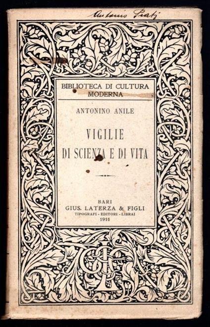 Vigilie di Scienza e di vita - Antonino Anile - copertina