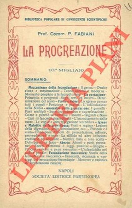 La procreazione - Pietro Fabiani - copertina