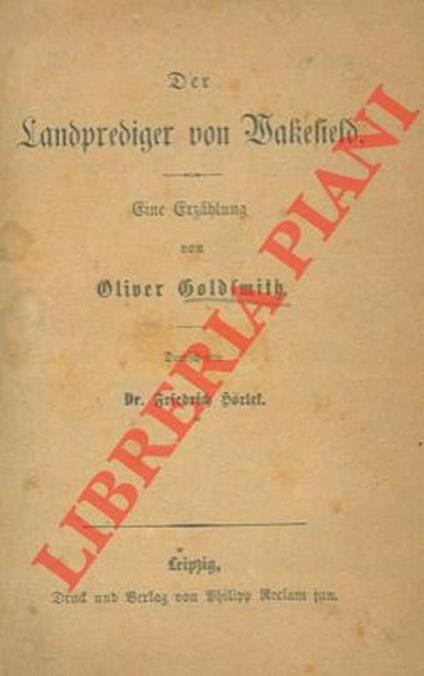 Der Landprediger von Wakefield - Oliver Goldsmith - copertina