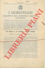 L' Archiginnasio. Bullettino della Biblioteca Comunale di Bologna.