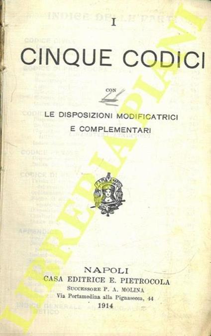 I cinque Codici. Le disposizioni modificatrici e complementari - copertina