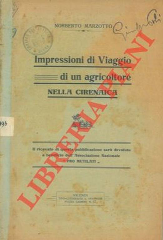 Impressioni di viaggio di un agricoltore nella Cirenaica - copertina