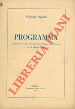 Programma. Conferenza tenuta all’ Università Popolare di Ferrara