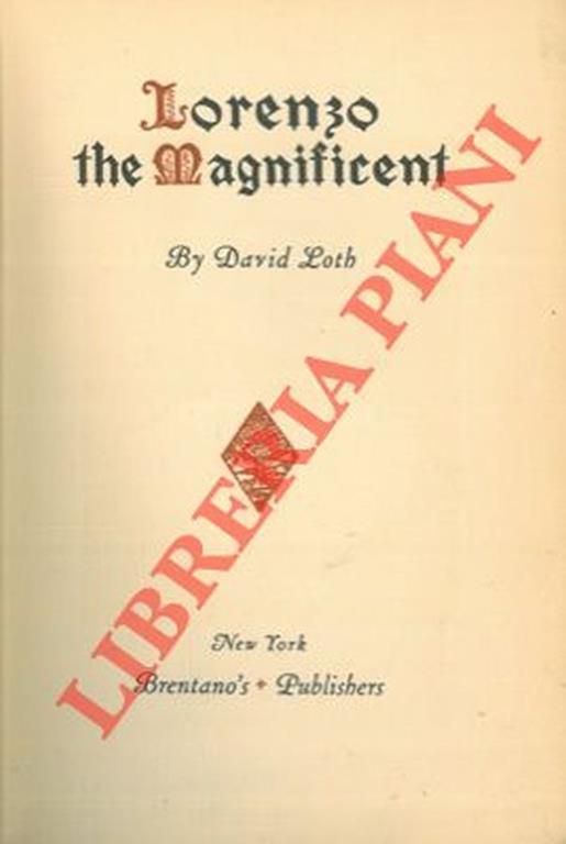 Lorenzo the Mangificent - David Loth - copertina