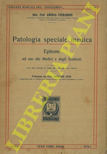 Patologia speciale medica. Epitome ad uso dei medici e degli studenti - copertina