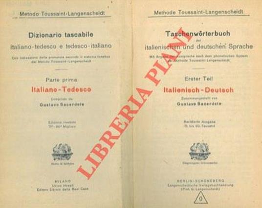 Dizionario tascabile italiano-tedesco e tedesco-italiano - Gustavo Sacerdote - copertina