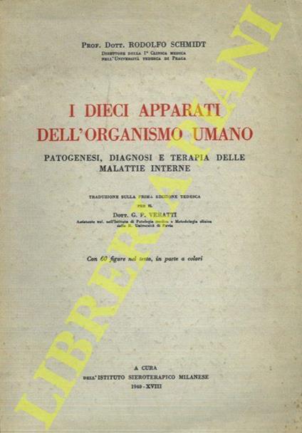 I dieci apparati dell'organismo umano - Rudolf Schmid - copertina