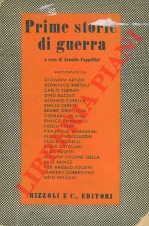 Prime storie di guerra - Arnaldo Cappellini - copertina