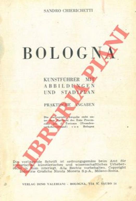 Bologna. Kunstfuhrer mit Abbildungen und Stadtplan - Sandro Chierichetti - copertina