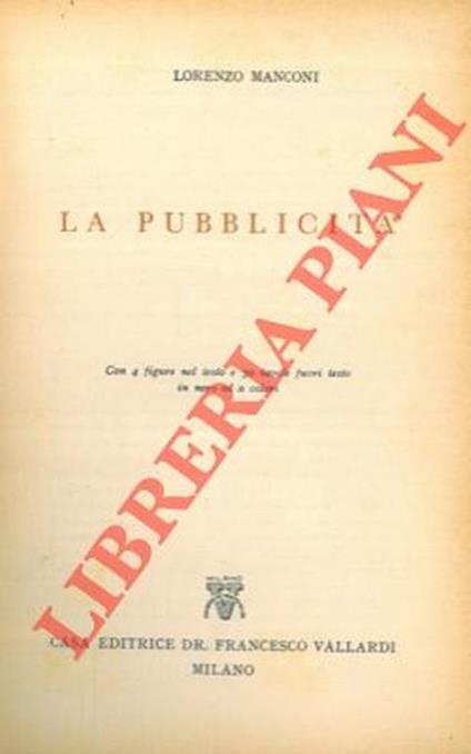 La pubblicità - Lorenzo Manconi - copertina