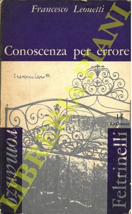 Conoscenza per errore - Francesco Leonetti - copertina