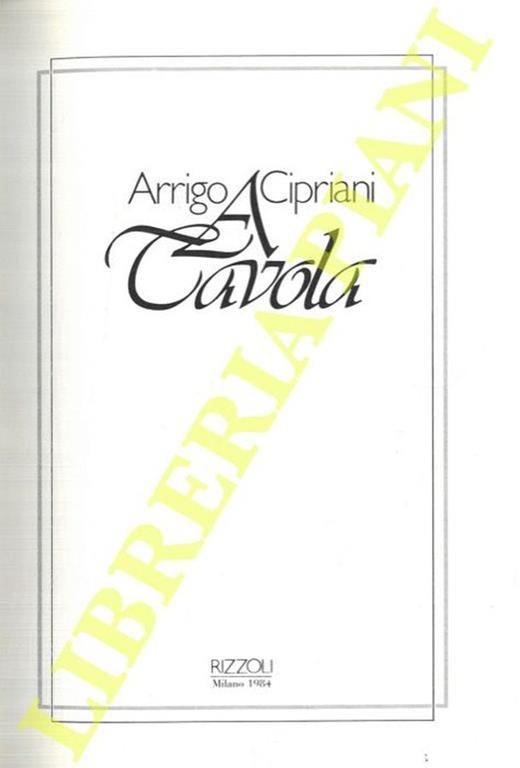 A tavola - Arrigo Cipriani - copertina