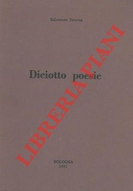 Diciotto poesie - Salvatore Jemma - copertina