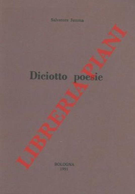 Diciotto poesie - Salvatore Jemma - copertina