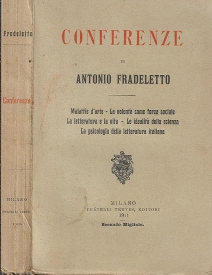 Conferenze - Antonio Fradeletto - copertina