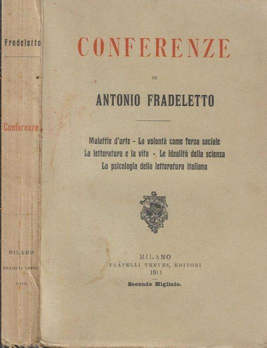 Conferenze - Antonio Fradeletto - copertina