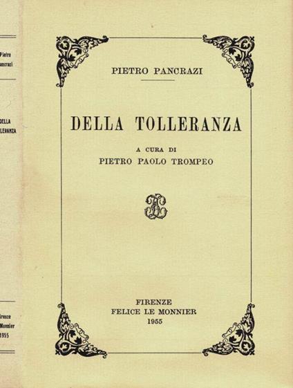 Della tolleranza - Pietro Pancrazi - copertina