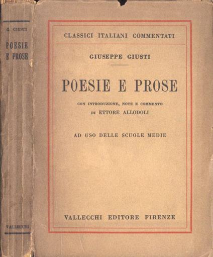 Poesie e prose - Giuseppe Giusti - copertina