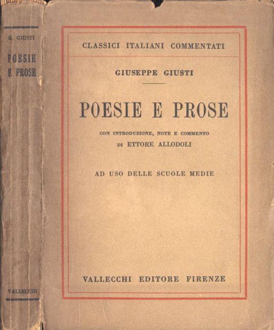 Poesie e prose - Giuseppe Giusti - copertina