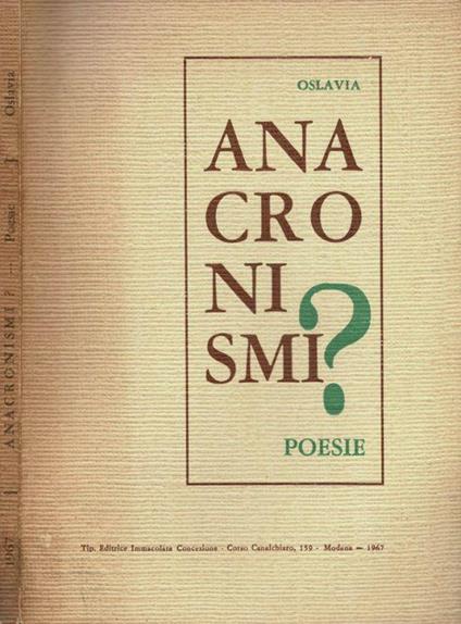 Anacronismi? - copertina