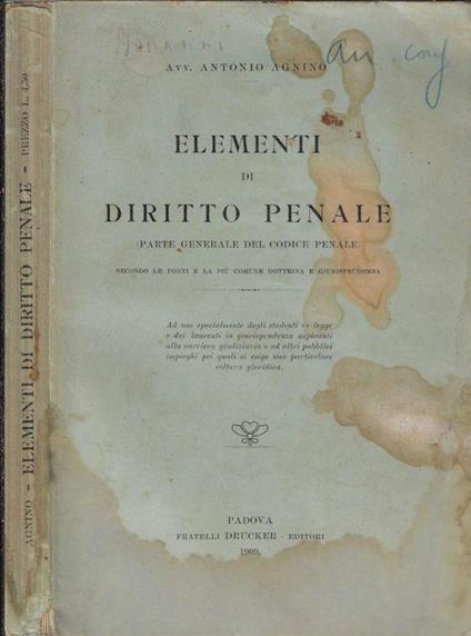 Elementi di diritto penale - copertina