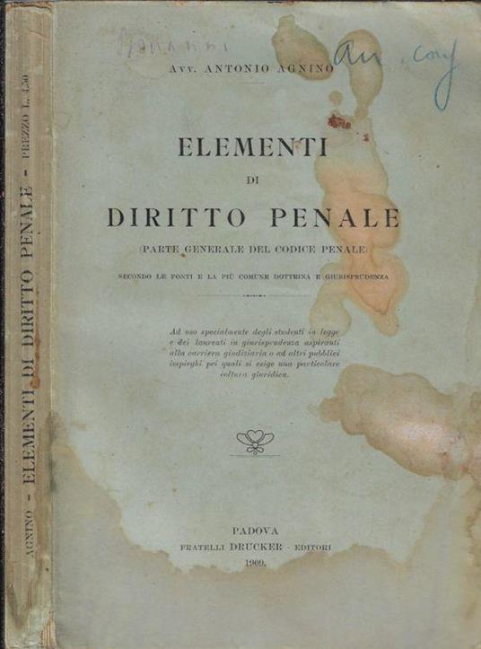 Elementi di diritto penale - copertina
