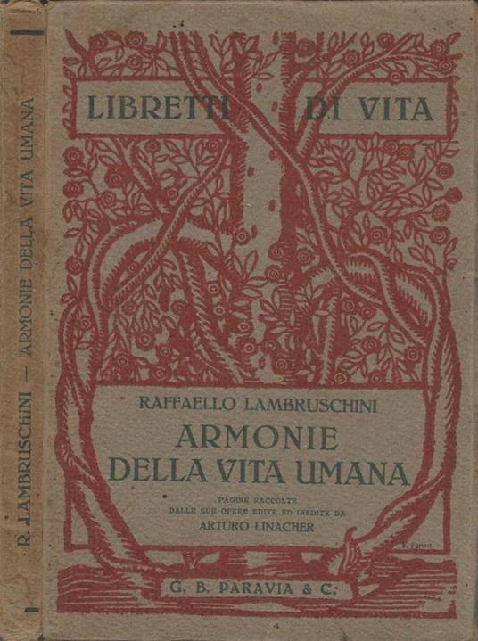 Armonie della vita umana - Raffaello Lambruschini - copertina