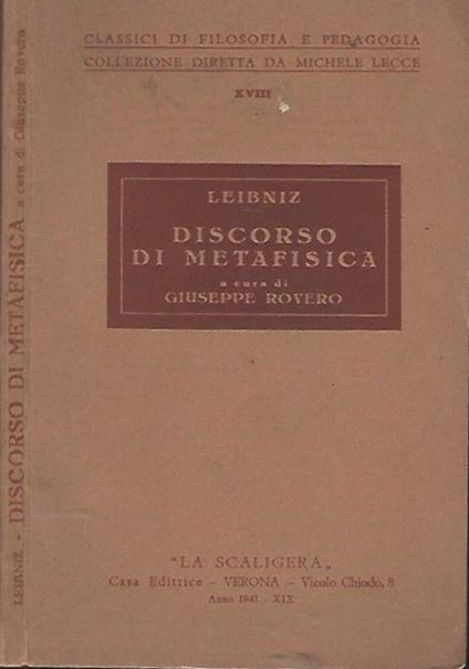 Discorso di metafisica - copertina
