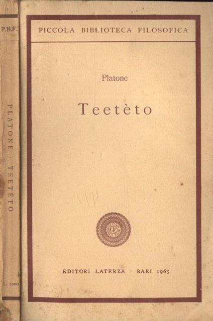 Teetèto - Platone - copertina