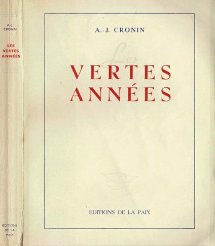 Vertes Annèes - A. Joseph Cronin - copertina